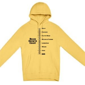 Beard Growth Ruler Funny Man To God Chart Premium Pullover Hoodie