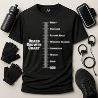 Beard Growth Ruler Funny Man To God Chart Performance Shirt