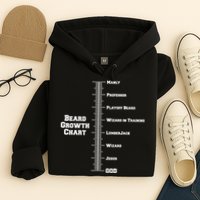 Beard Growth Ruler Funny Man To God Chart Hoodie