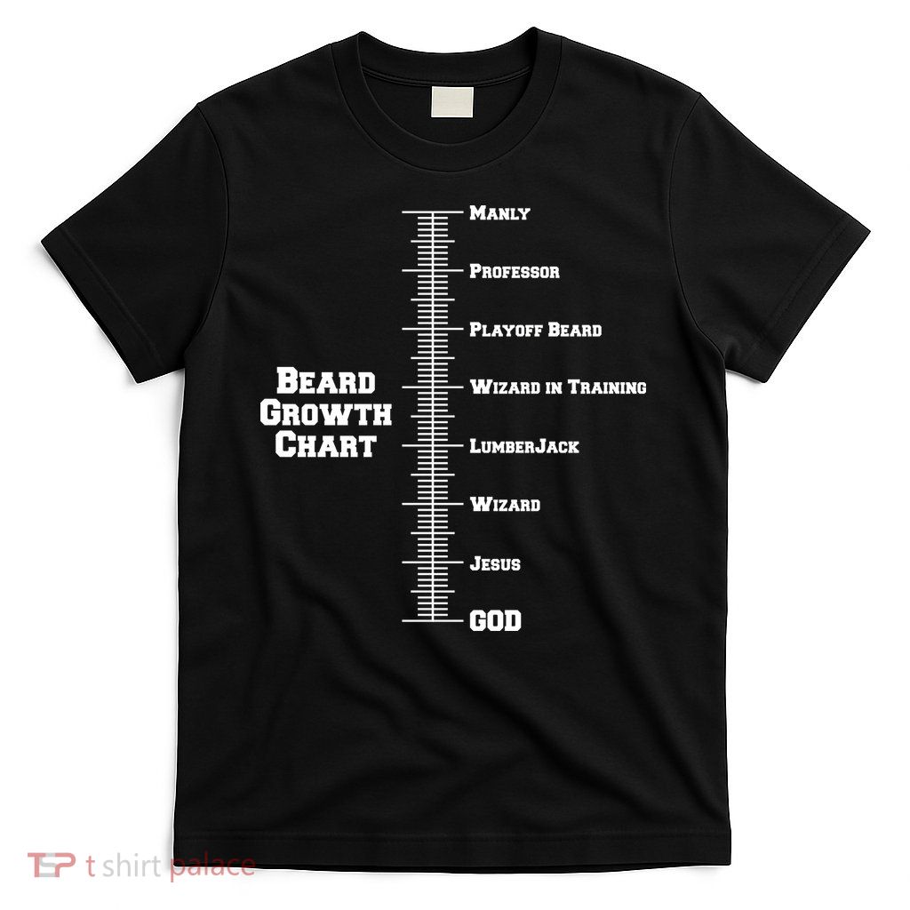 Beard Growth Ruler Funny Man To God Chart T-Shirt