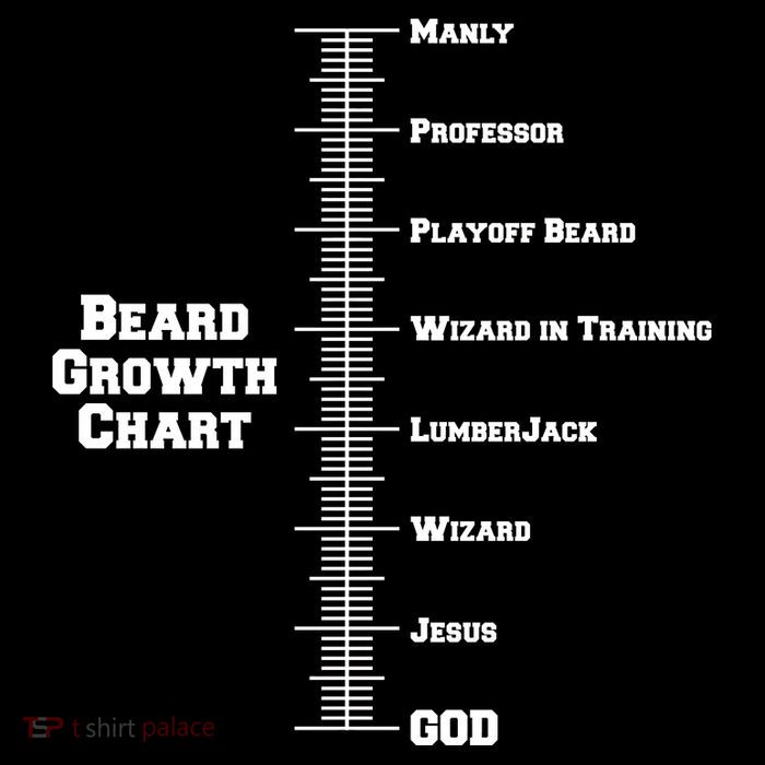 Beard Growth Ruler Funny Man To God Chart T-Shirt