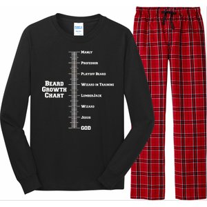 Beard Growth Ruler Funny Man To God Chart Long Sleeve Pajama Set