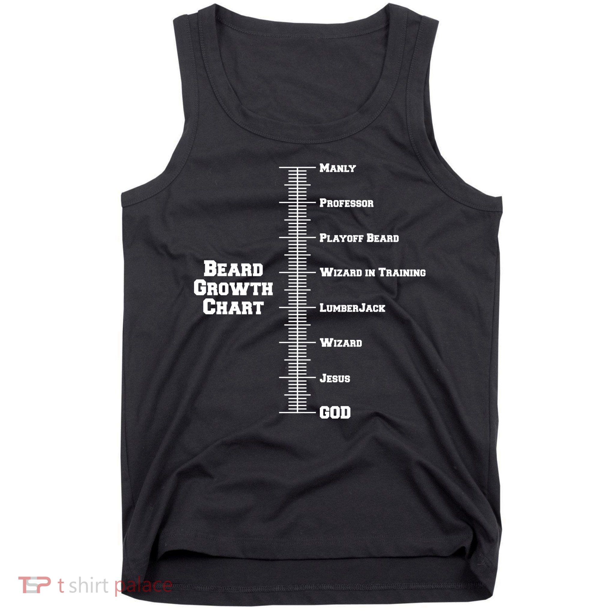Beard Growth Ruler Funny Man To God Chart Tank Top
