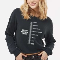 Beard Growth Ruler Funny Man To God Chart Cropped Pullover Crew