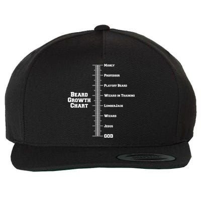 Beard Growth Ruler Funny Man To God Chart Wool Snapback Cap