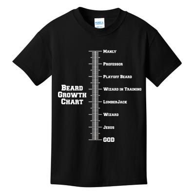 Beard Growth Ruler Funny Man To God Chart Kids T-Shirt