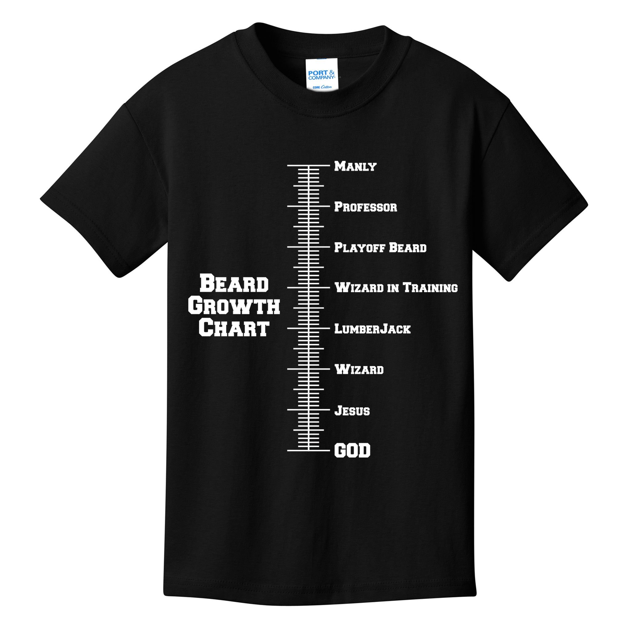 Beard Growth Ruler Funny Man To God Chart Kids T-Shirt