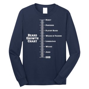 Beard Growth Ruler Funny Man To God Chart Long Sleeve Shirt