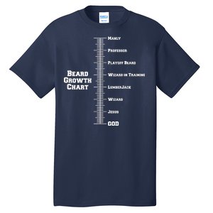 Beard Growth Ruler Funny Man To God Chart Tall T-Shirt