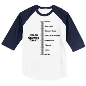 Beard Growth Ruler Funny Man To God Chart Baseball Sleeve Shirt