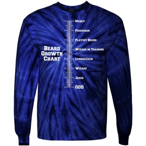 Beard Growth Ruler Funny Man To God Chart Tie-Dye Long Sleeve Shirt