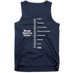 Beard Growth Ruler Funny Man To God Chart Tank Top