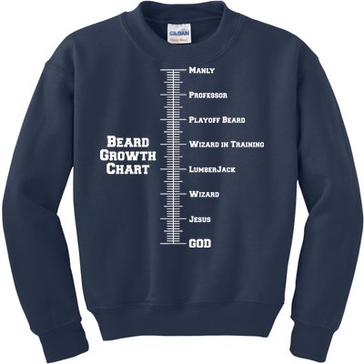 Beard Growth Ruler Funny Man To God Chart Kids Sweatshirt