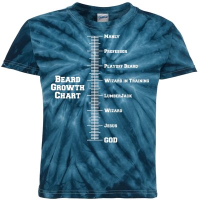 Beard Growth Ruler Funny Man To God Chart Kids Tie-Dye T-Shirt