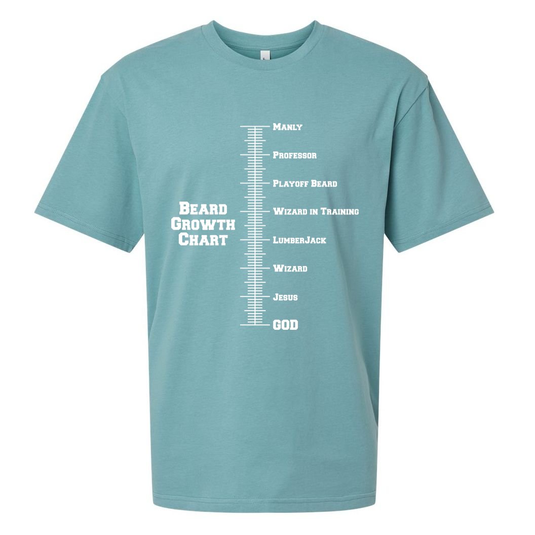 Beard Growth Ruler Funny Man To God Chart Sueded Cloud Jersey T-Shirt
