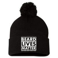 Beard Lives Matter Pom Pom 12in Knit Beanie