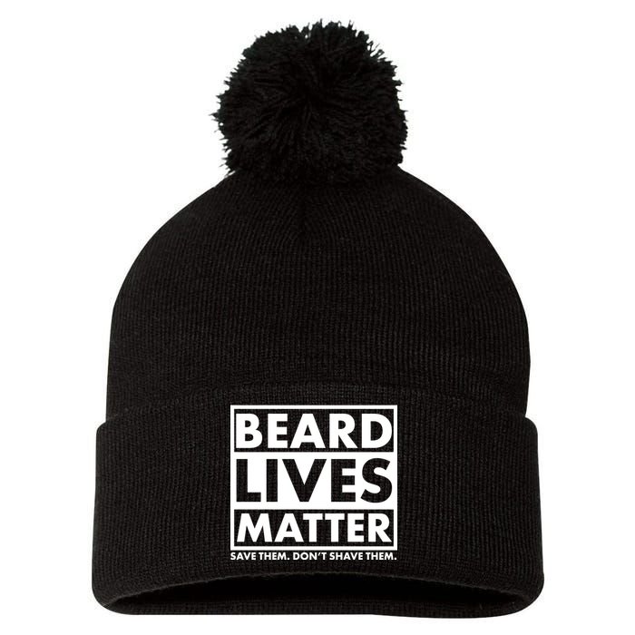 Beard Lives Matter Pom Pom 12in Knit Beanie