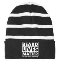 Beard Lives Matter Striped Beanie with Solid Band