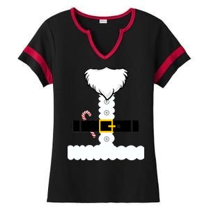 Beard Santa Claus Costume Suit Ladies Halftime Notch Neck Tee