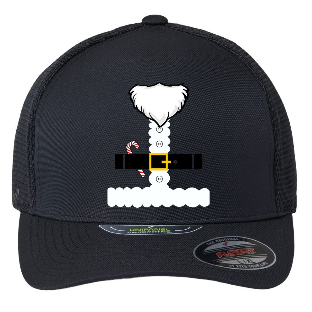 Beard Santa Claus Costume Suit Flexfit Unipanel Trucker Cap