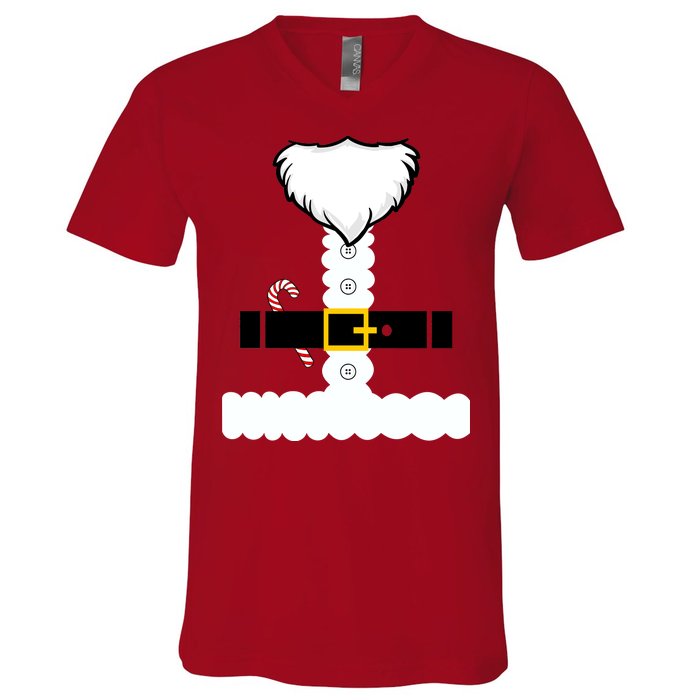 Beard Santa Claus Costume Suit V-Neck T-Shirt