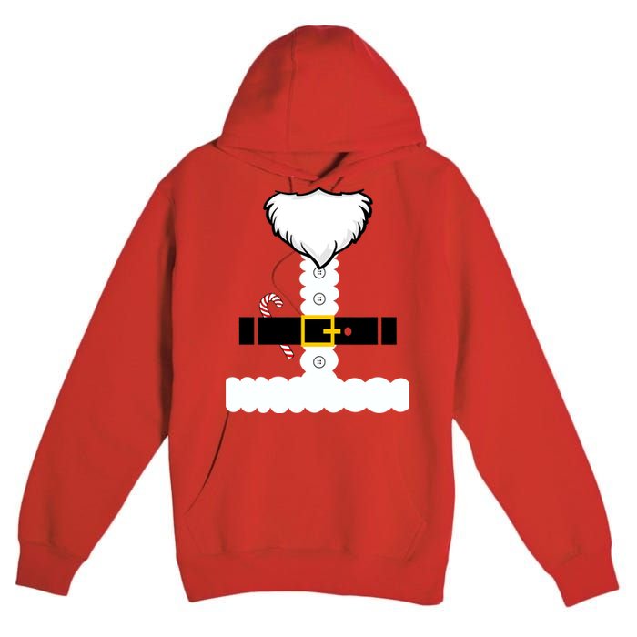 Beard Santa Claus Costume Suit Premium Pullover Hoodie