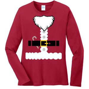 Beard Santa Claus Costume Suit Ladies Long Sleeve Shirt