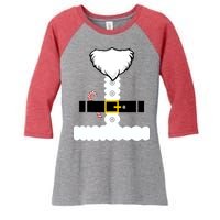 Beard Santa Claus Costume Suit Women's Tri-Blend 3/4-Sleeve Raglan Shirt