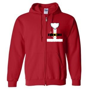 Beard Santa Claus Costume Suit Full Zip Hoodie