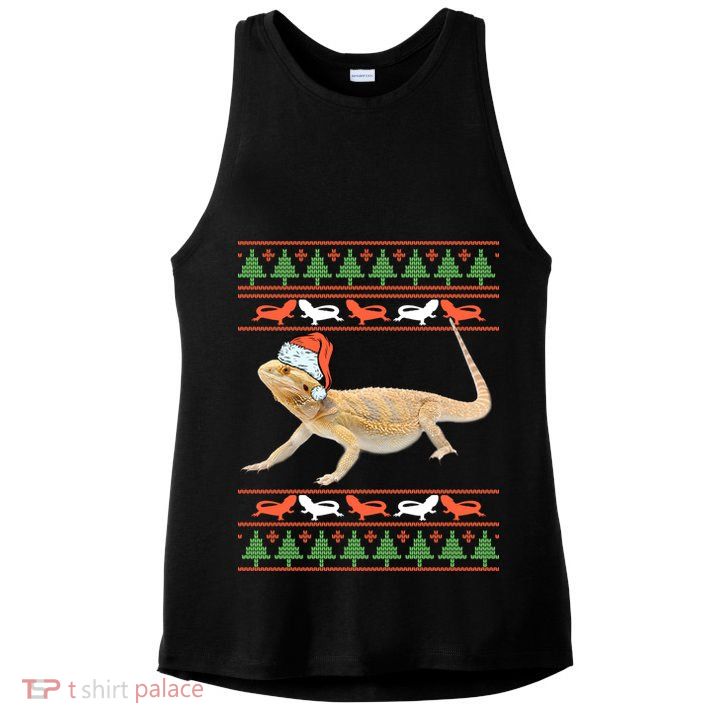 Bearded Dragon Christmas Ladies PosiCharge Tri-Blend Wicking Tank