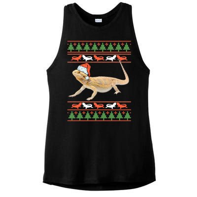 Bearded Dragon Christmas Ladies PosiCharge Tri-Blend Wicking Tank