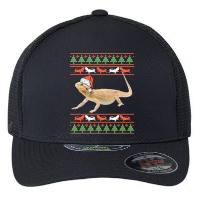 Bearded Dragon Christmas Flexfit Unipanel Trucker Cap