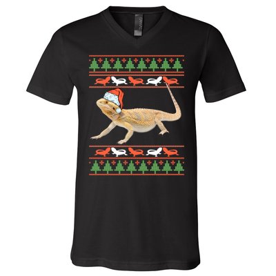 Bearded Dragon Christmas V-Neck T-Shirt