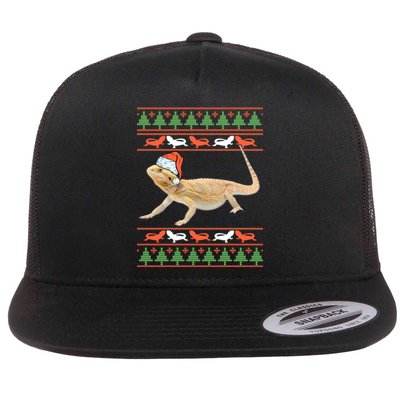 Bearded Dragon Christmas Flat Bill Trucker Hat