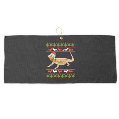 Bearded Dragon Christmas Large Microfiber Waffle Golf Towel