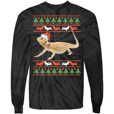 Bearded Dragon Christmas Tie-Dye Long Sleeve Shirt