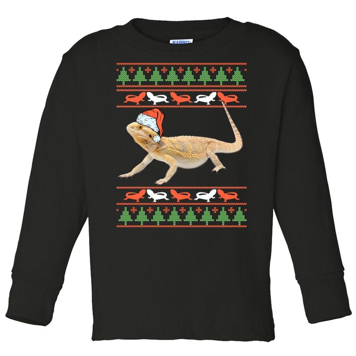 Bearded Dragon Christmas Toddler Long Sleeve Shirt