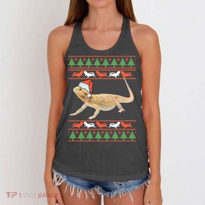 Bearded Dragon Christmas Women's Knotted Racerback Tank