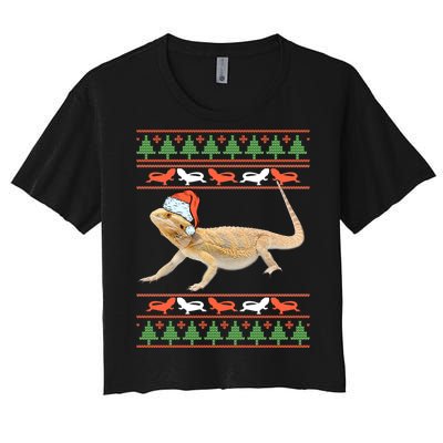 Bearded Dragon Christmas Women's Crop Top Tee