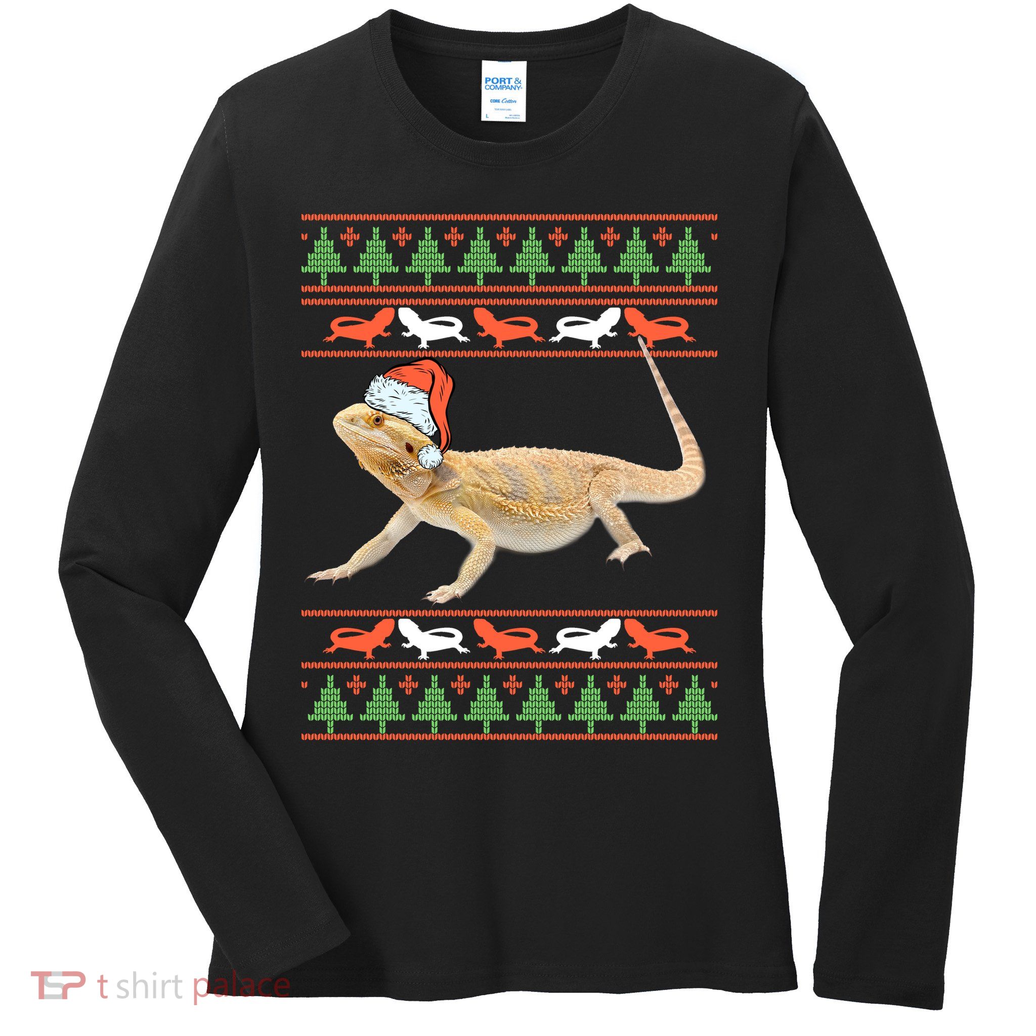 Bearded Dragon Christmas Ladies Long Sleeve Shirt