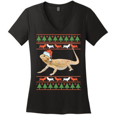 Bearded Dragon Christmas Women's V-Neck T-Shirt