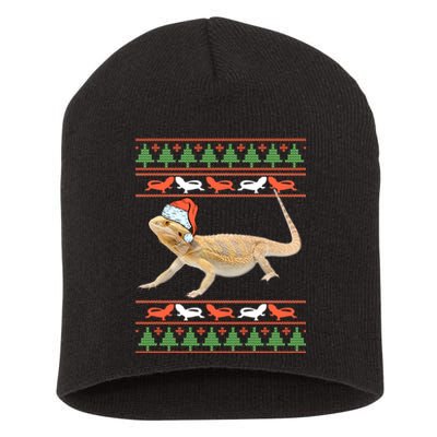 Bearded Dragon Christmas Short Acrylic Beanie