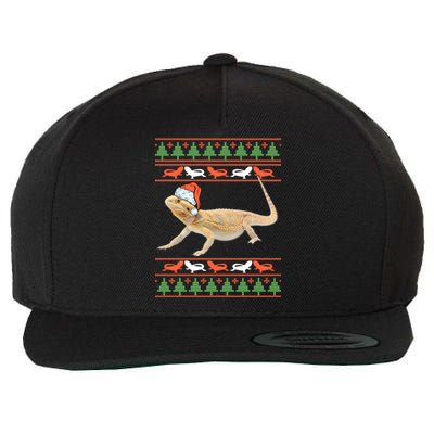 Bearded Dragon Christmas Wool Snapback Cap