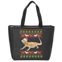 Bearded Dragon Christmas Zip Tote Bag