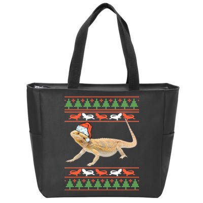 Bearded Dragon Christmas Zip Tote Bag