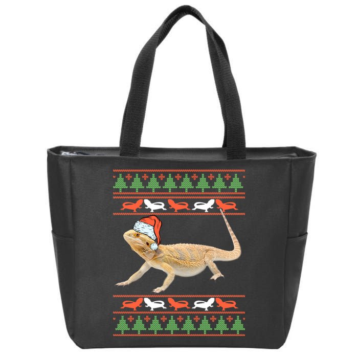 Bearded Dragon Christmas Zip Tote Bag