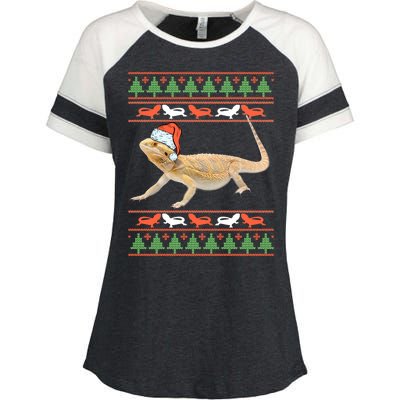 Bearded Dragon Christmas Enza Ladies Jersey Colorblock Tee