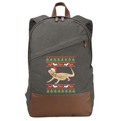 Bearded Dragon Christmas Cotton Canvas Backpack