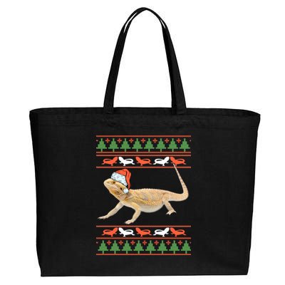 Bearded Dragon Christmas Cotton Canvas Jumbo Tote