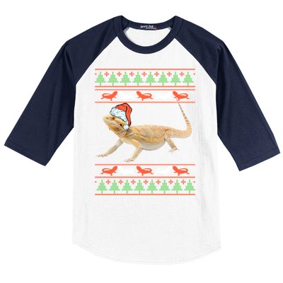 Bearded Dragon Christmas Baseball Sleeve Shirt